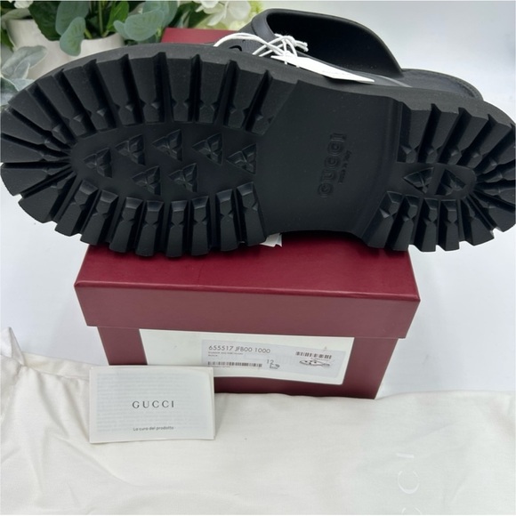 Gucci rubber slip on sandals cut out monogram size 12 made in Italy - Picture 3 of 7